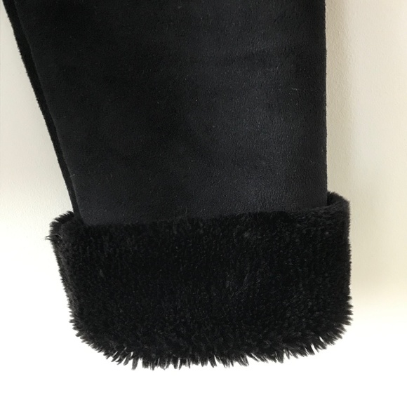WHBM Black Faux Shearling Wrap Jacket - Picture 6 of 16